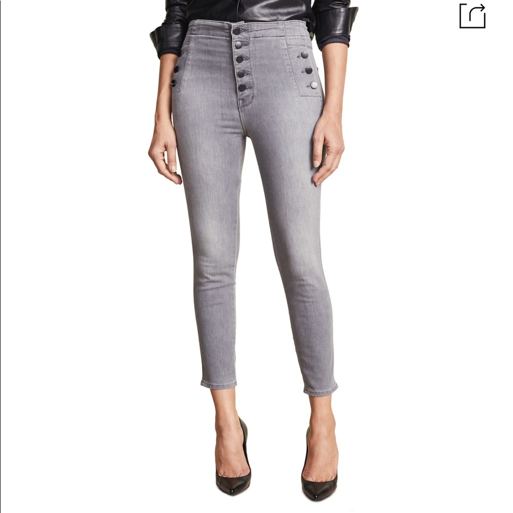 J Brand Natasha High Rise in Pearl Grey